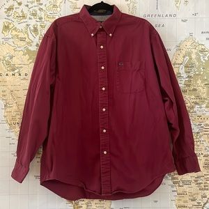 Colours By Alexander Julian Mens Burgundy Wine Casual Dress Shirt Size Large